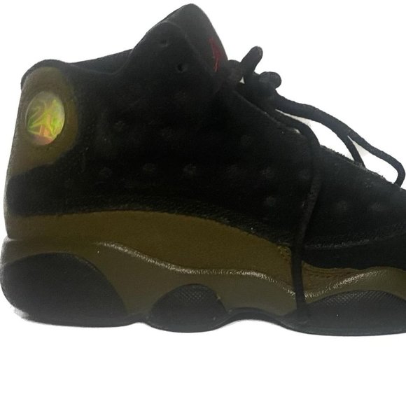Kids Air Jordan Retro 13 Running Shoes- Black/Olive- Size 1Y - Picture 3 of 7